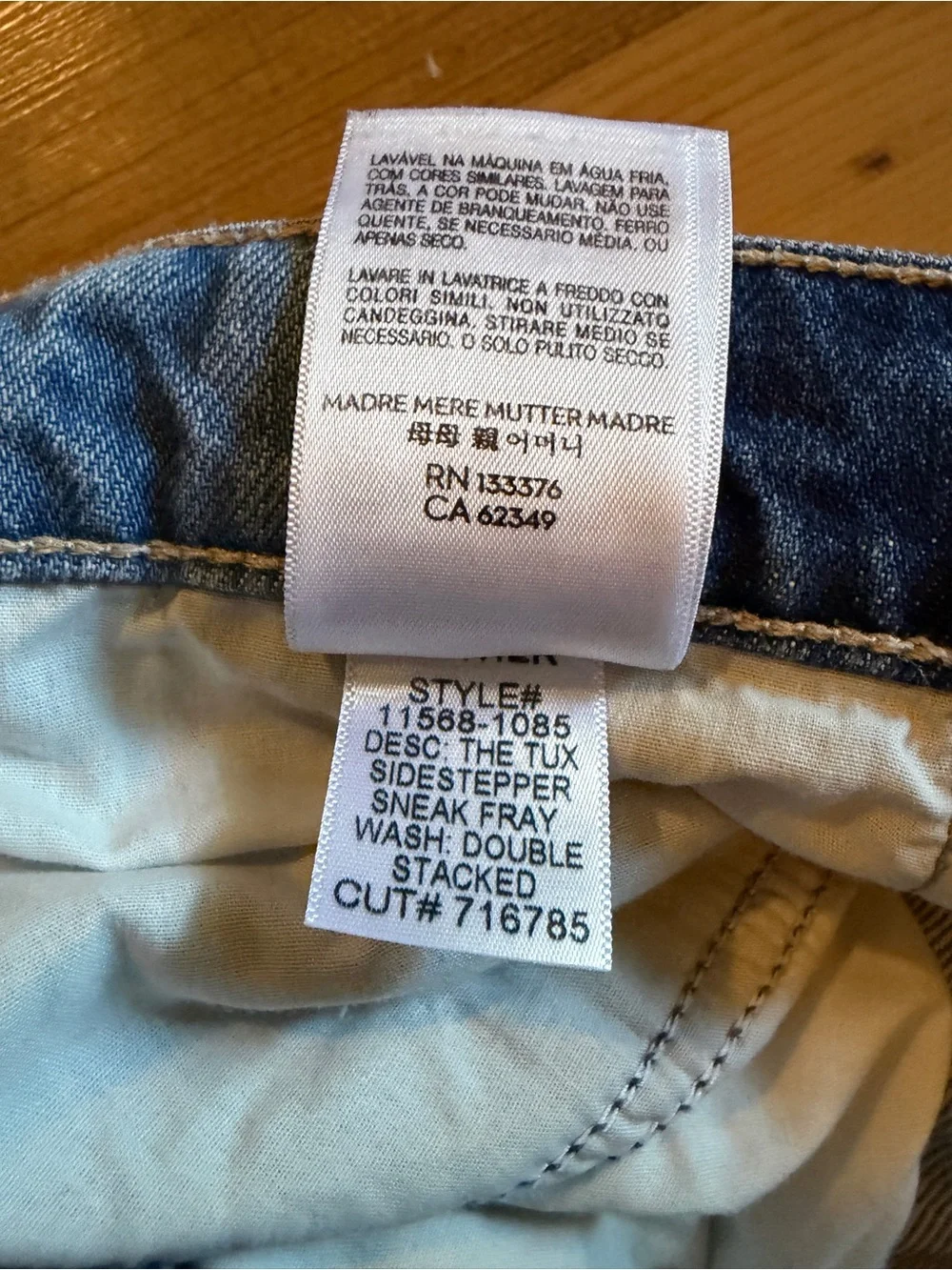 Mother The Tux Sidestepper Sneak Fray “Double Stacked” two-tone Jeans 29 - Picture 14 of 16